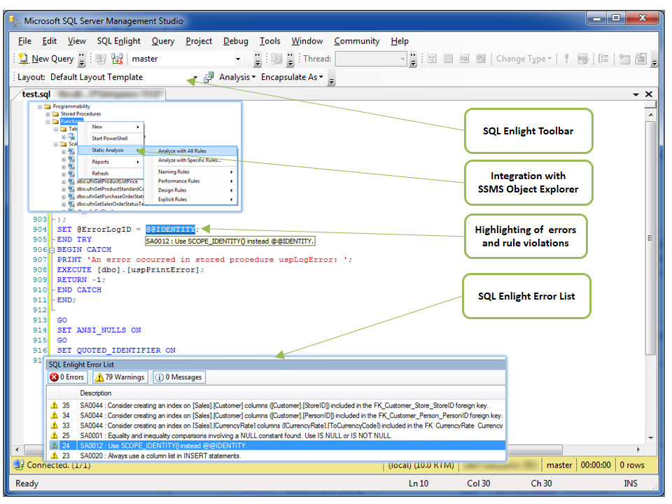 SQL Enlight - Static code analysis and refactoring for T-SQL and ...